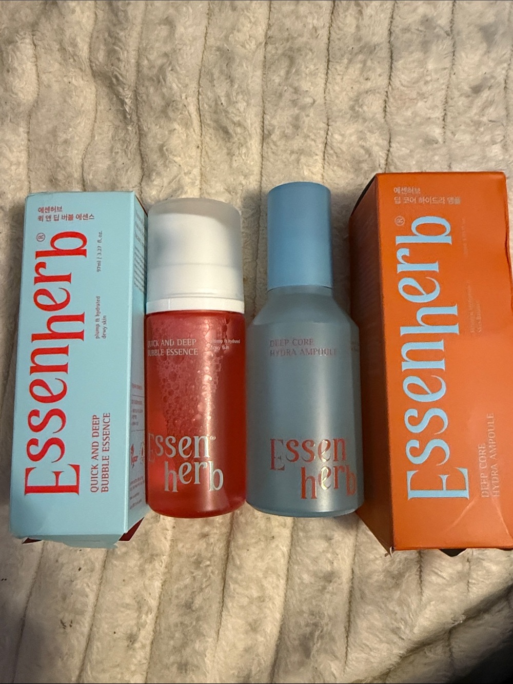 Women Skincare Duo - Red and Light Blue Hydrating Essences